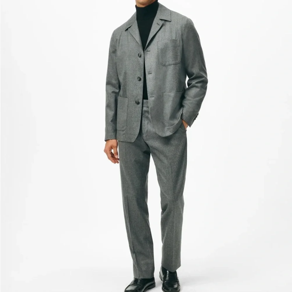 Brooks Brothers Tailored Shirt Jacket in Wool Flannel gray 42r